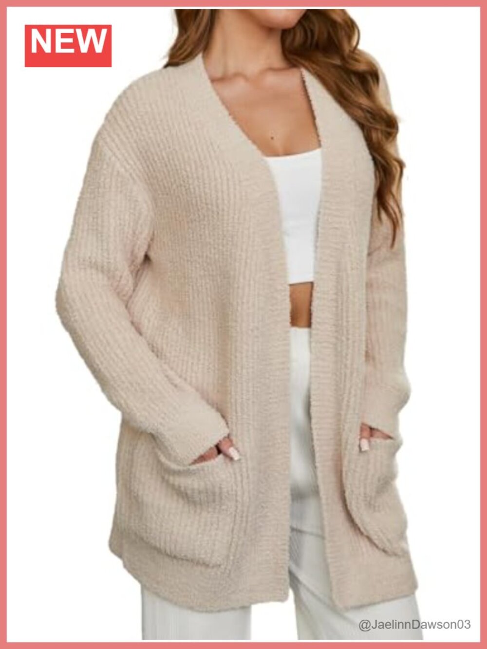 Soft Knit Cardigan Sweater with Pockets Long Sleeve Open Front